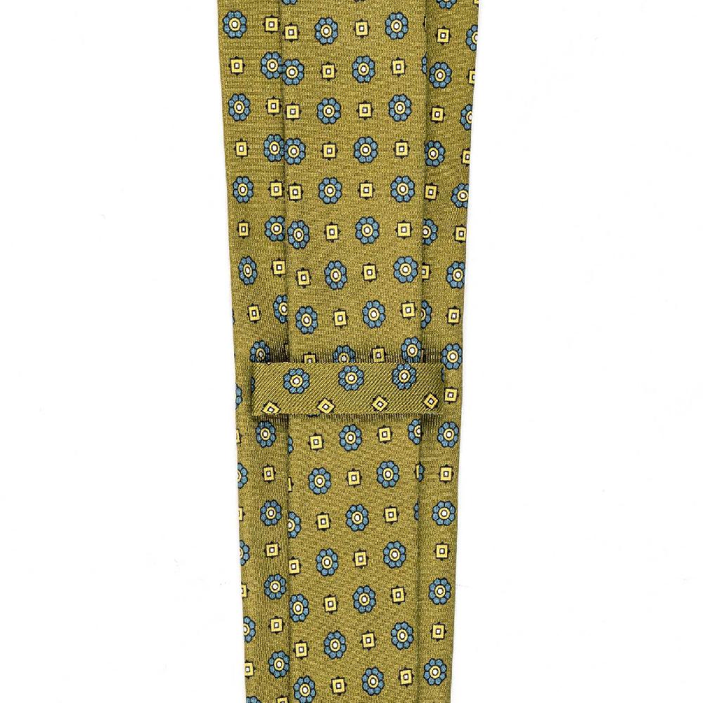 Rubinacci Cravatta in twill di seta senape con stampa floreale Saldi