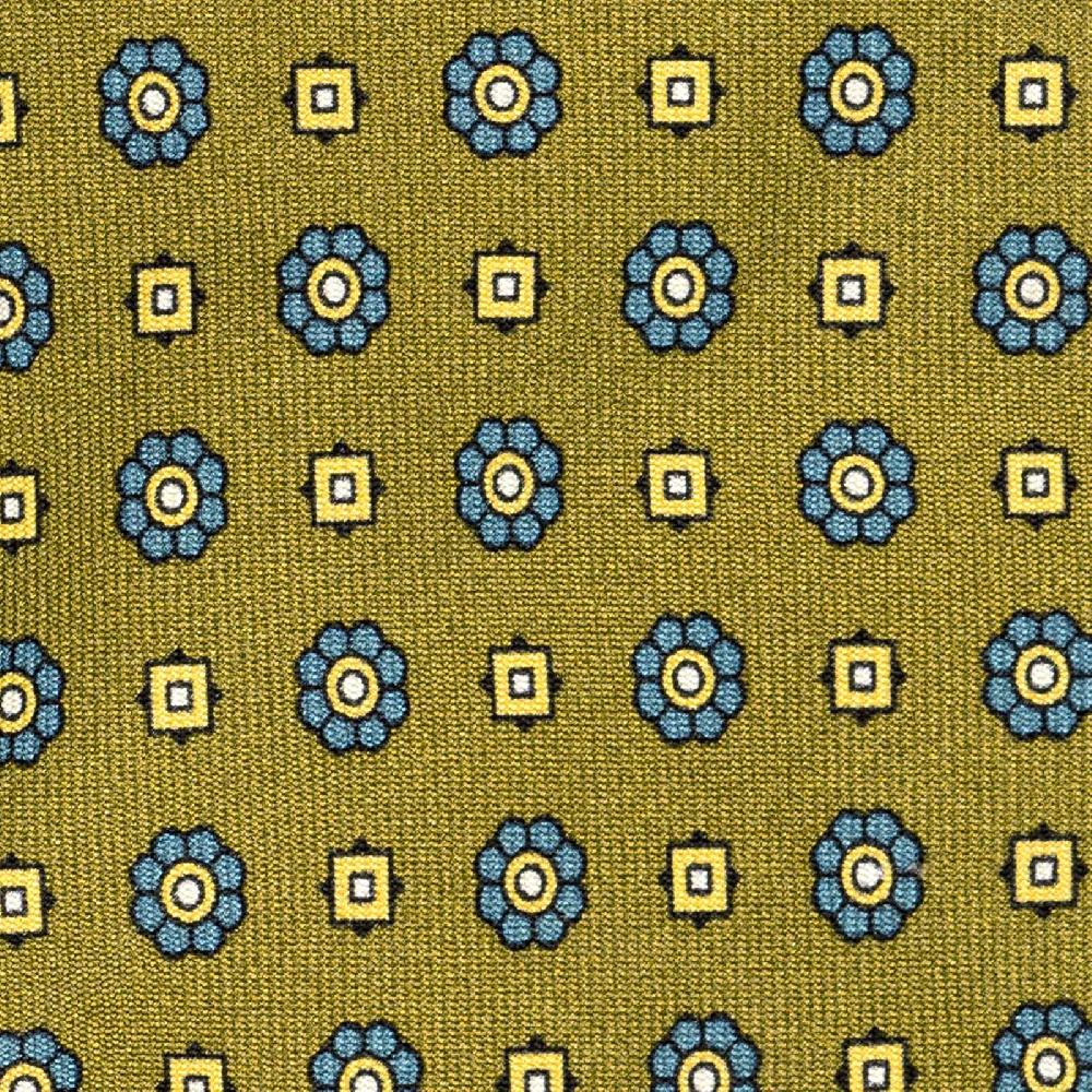 Rubinacci Cravatta in twill di seta senape con stampa floreale Saldi