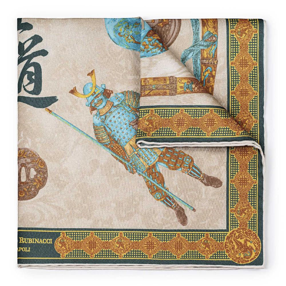 Rubinacci Pochette samurai verde Vendita Calda