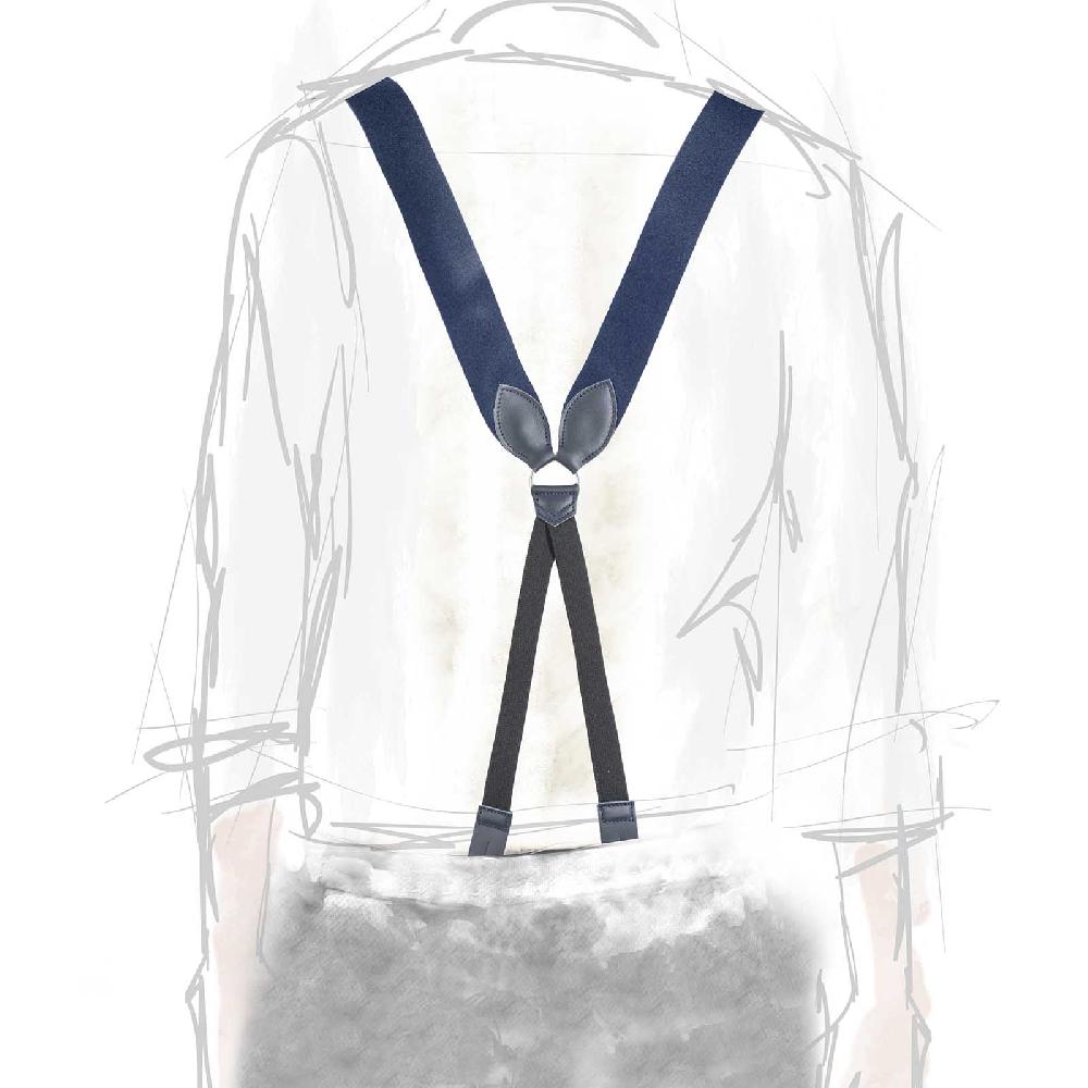 Rubinacci Bretelle in feltro blu Italia