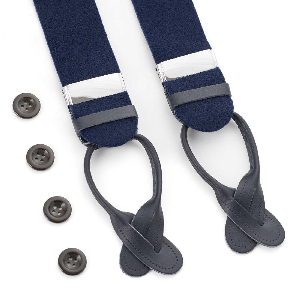 Rubinacci Bretelle in feltro blu Italia