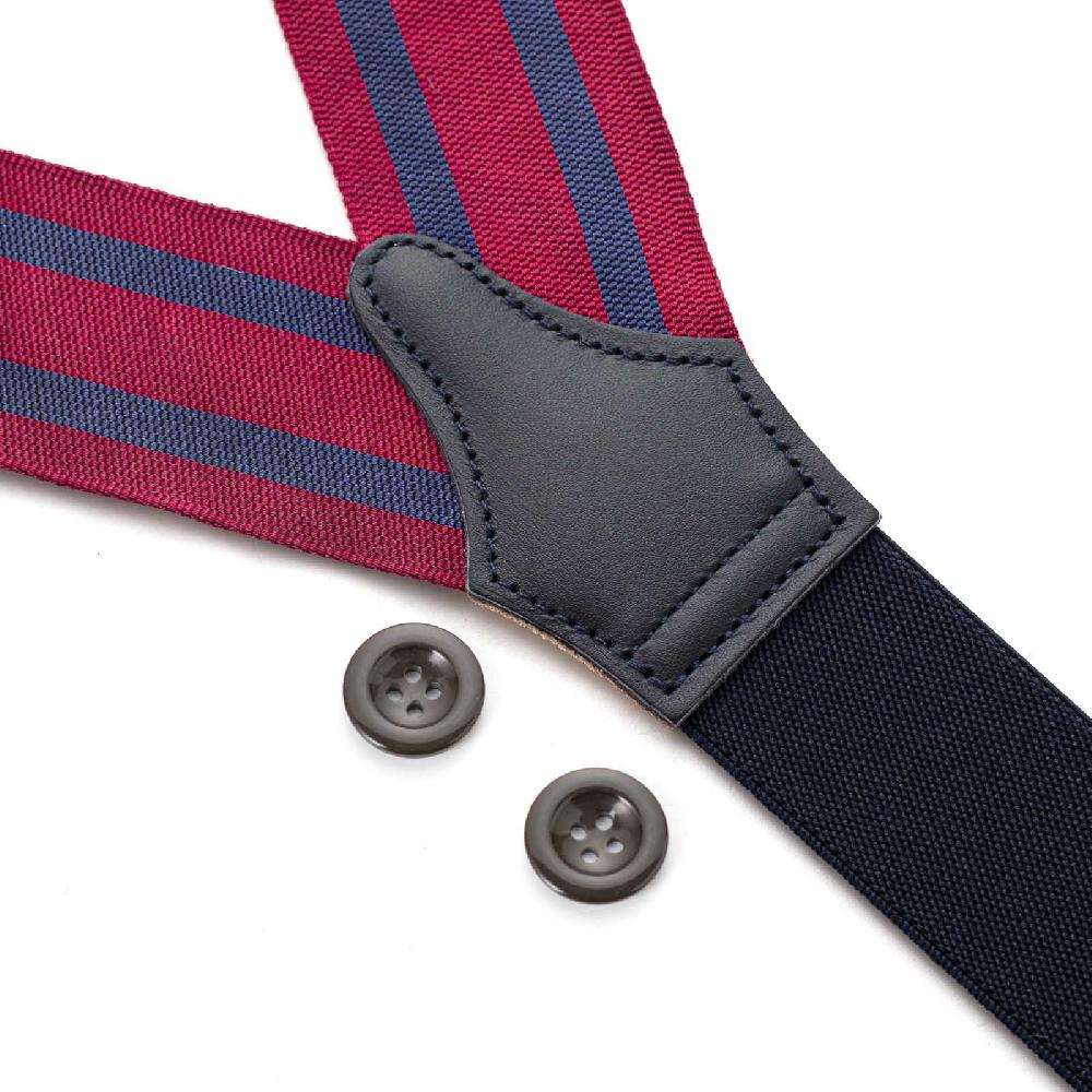 Rubinacci Bretelle rigate blu e bordeaux Spedizione Gratuita