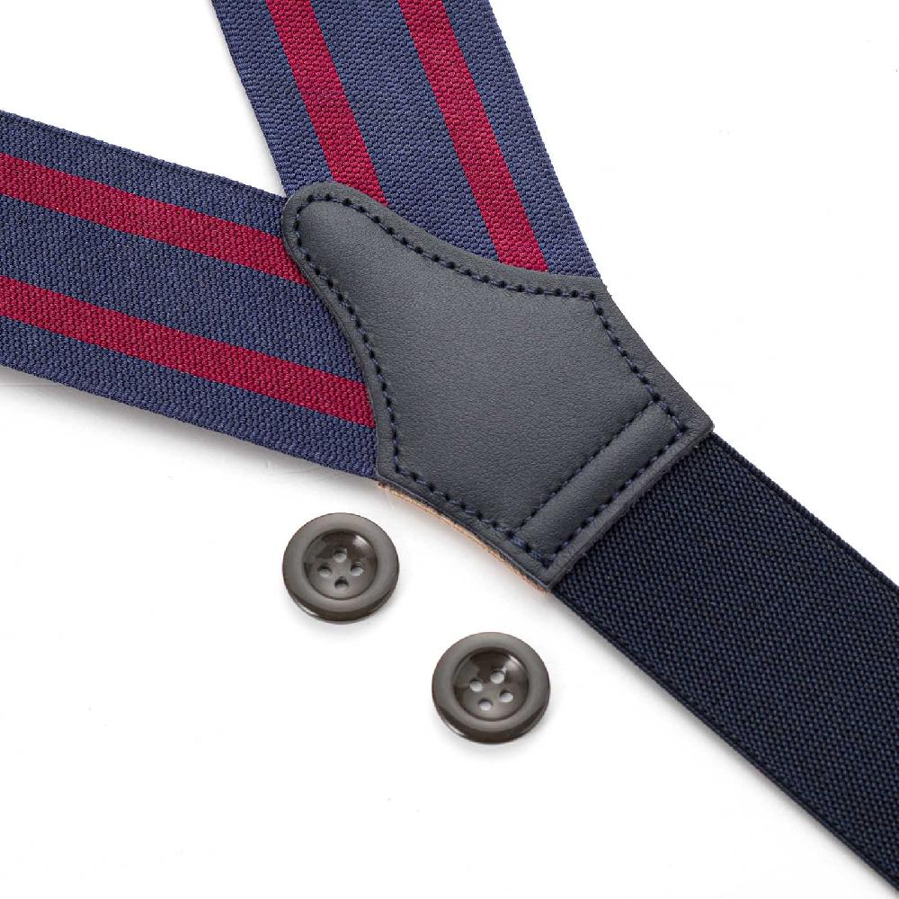 Rubinacci Bretelle rigate blu e bordeaux Pezzi Unici