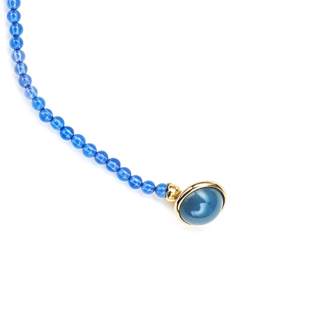 Rubinacci Bottone da bavero ruby in agata azzurro Vendita Calda