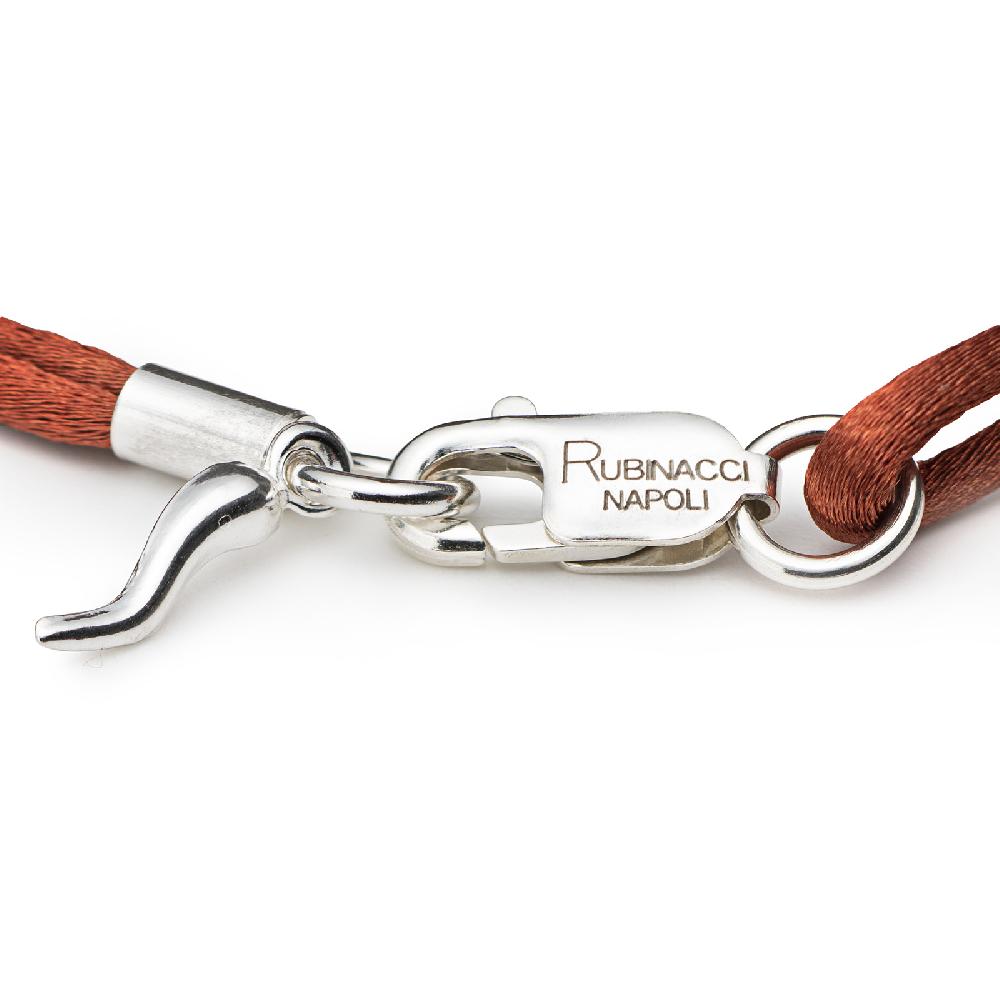 Rubinacci Braccialetto ruby in seta mattone Saldi Di Fabbrica