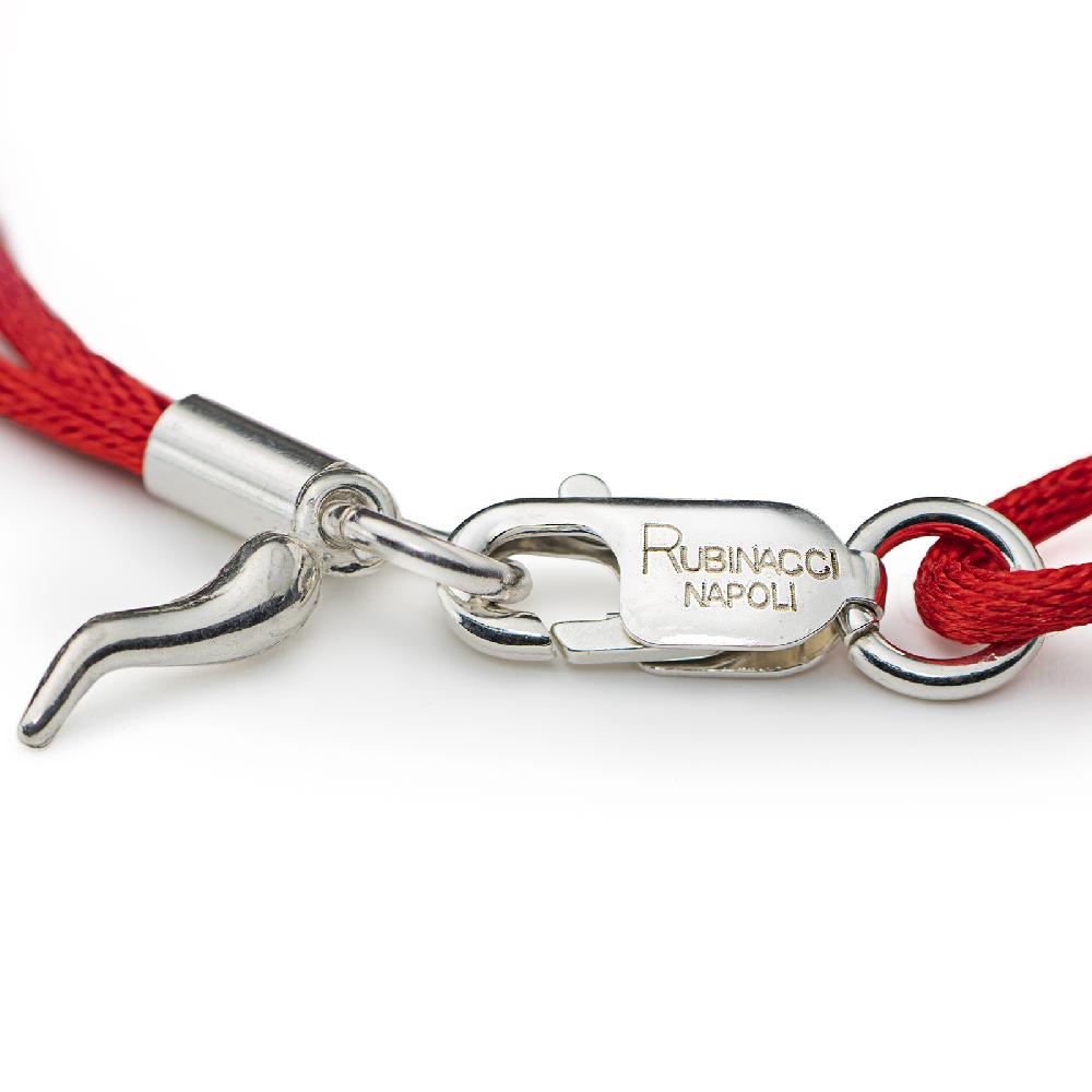 Rubinacci Braccialetto ruby in seta rosso Nuova