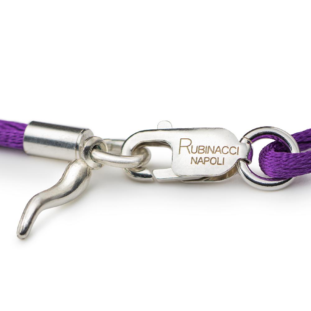 Rubinacci Braccialetto ruby in seta viola Italy
