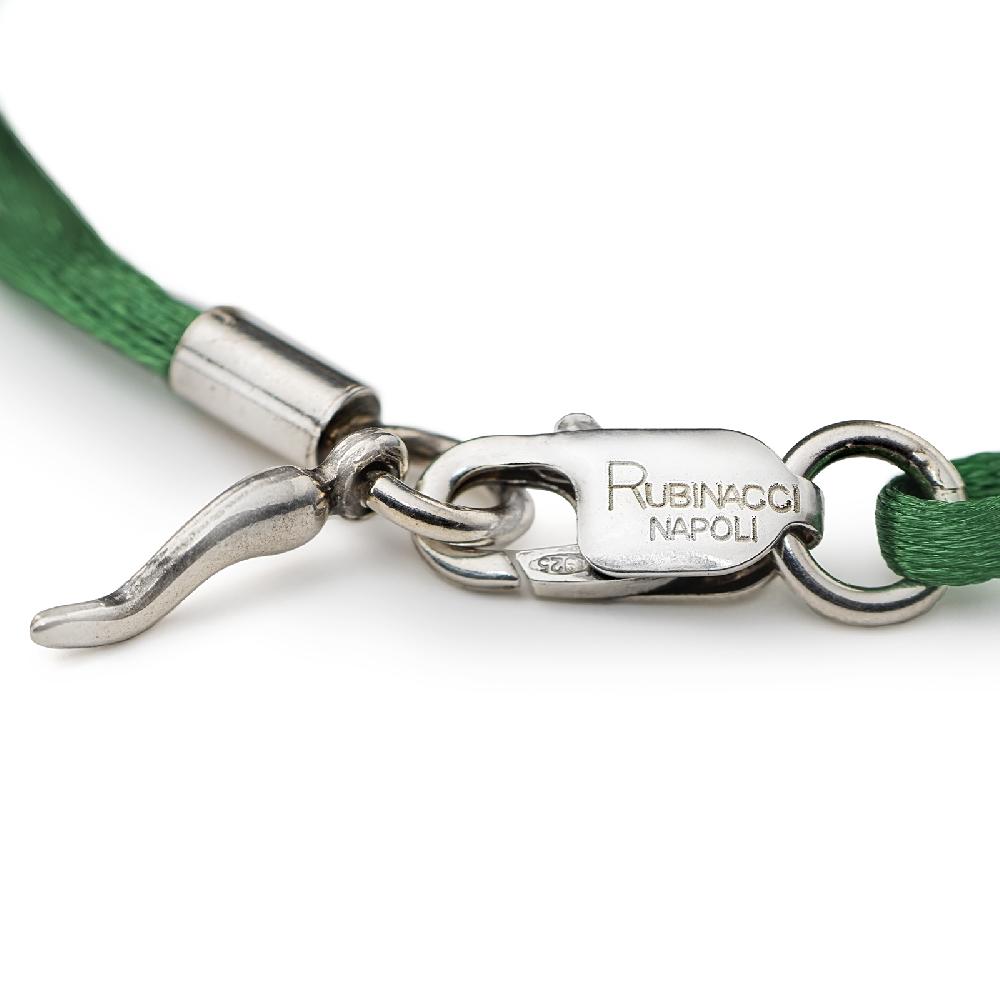 Rubinacci Braccialetto ruby in seta verde Italia