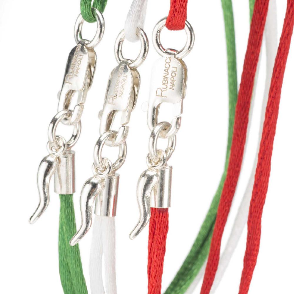 Rubinacci Braccialetto ruby in seta verde Italia