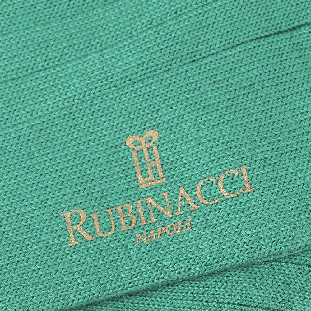 Rubinacci Calze in cotone a costa larga verde Presa