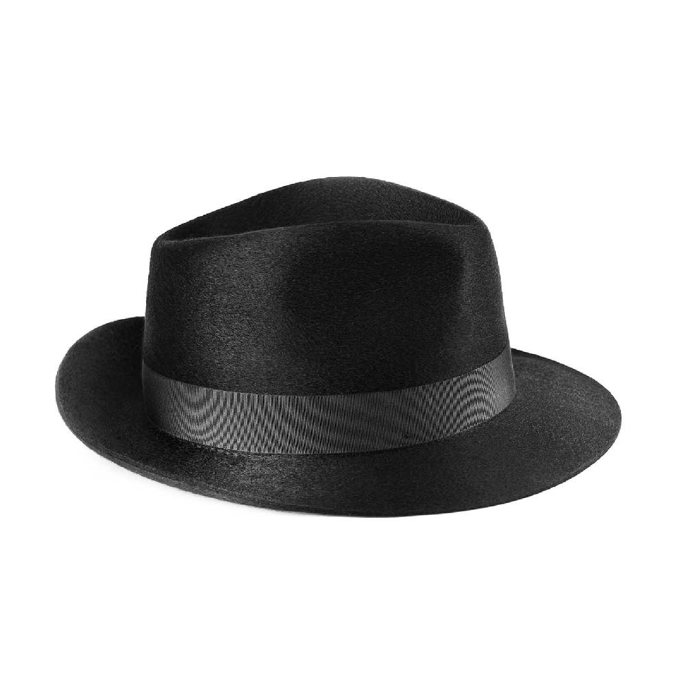 Rubinacci Fedora in cashmere nero In Vendita