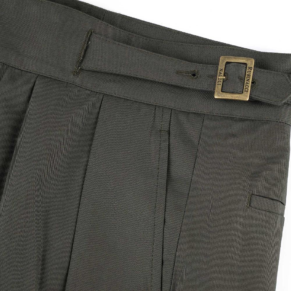 Rubinacci Vintage archive pantalone Manny in cotone verde Qualità