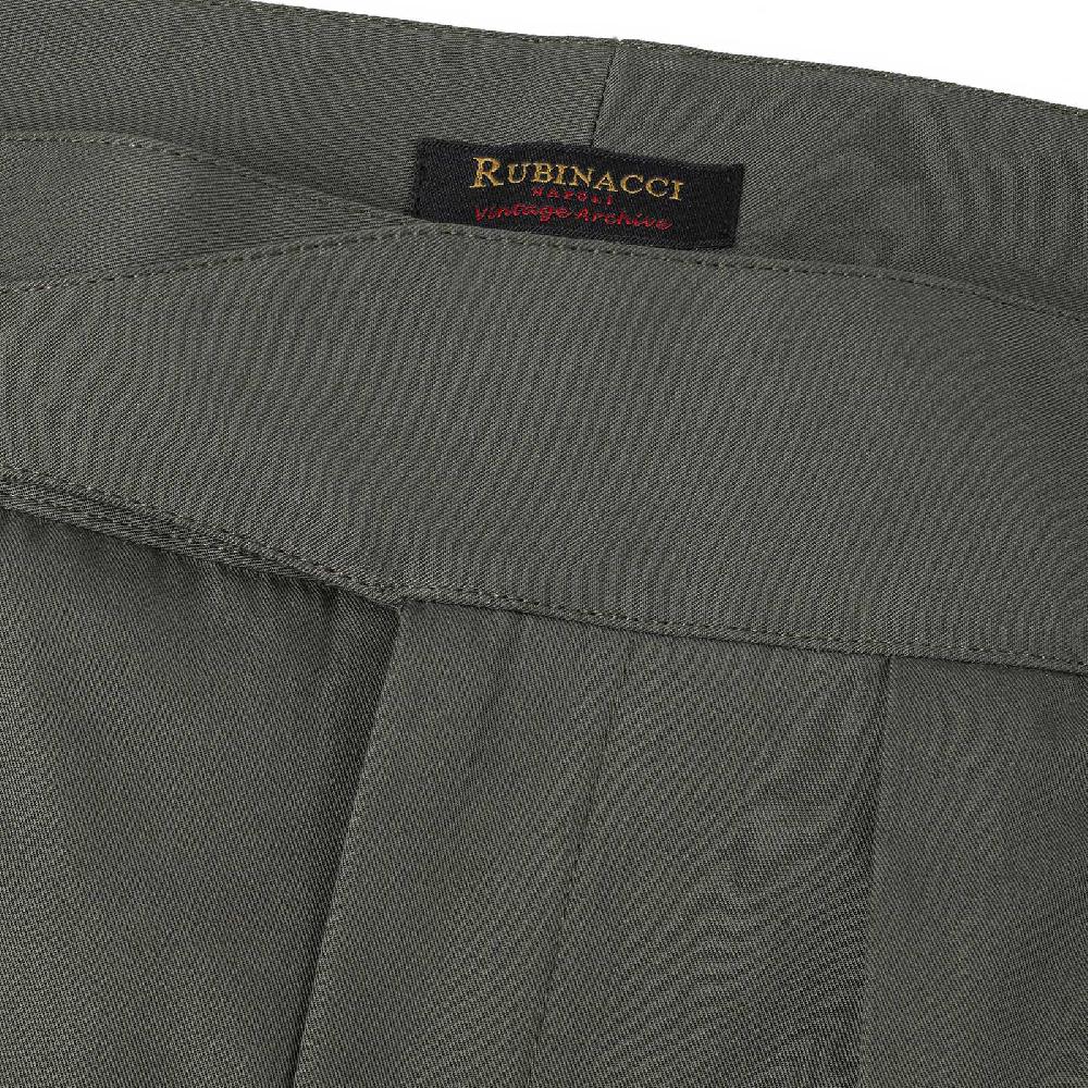 Rubinacci Vintage archive pantalone Manny in cotone verde Qualità