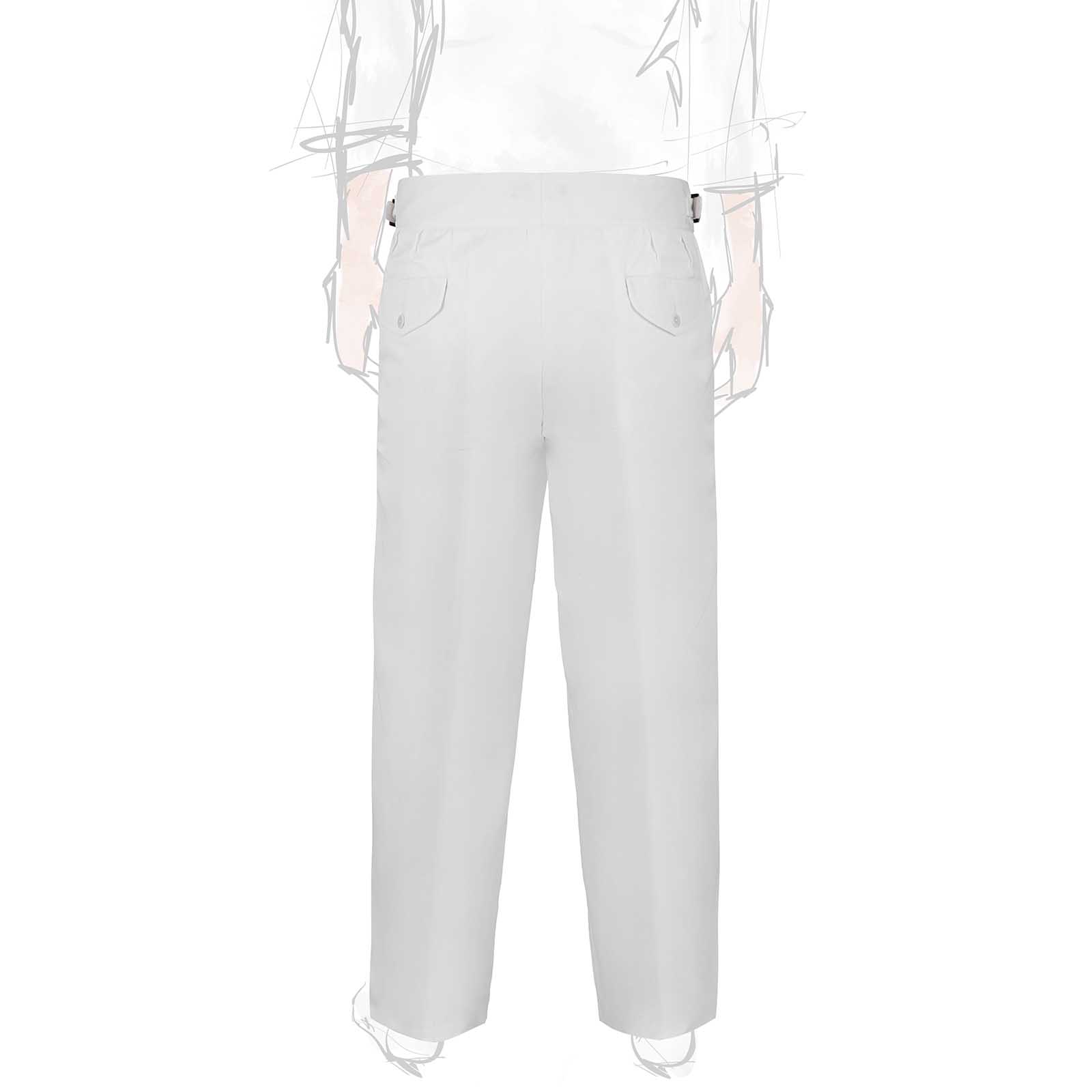 Rubinacci Vintage archive pantalone Manny in cotone bianco Promozione