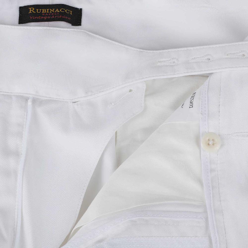 Rubinacci Vintage archive pantalone Manny in cotone bianco Promozione