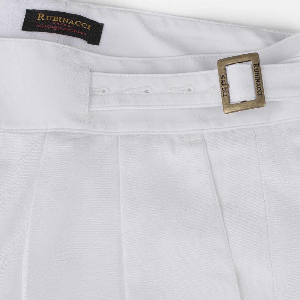 Rubinacci Vintage archive pantalone Manny in cotone bianco Promozione