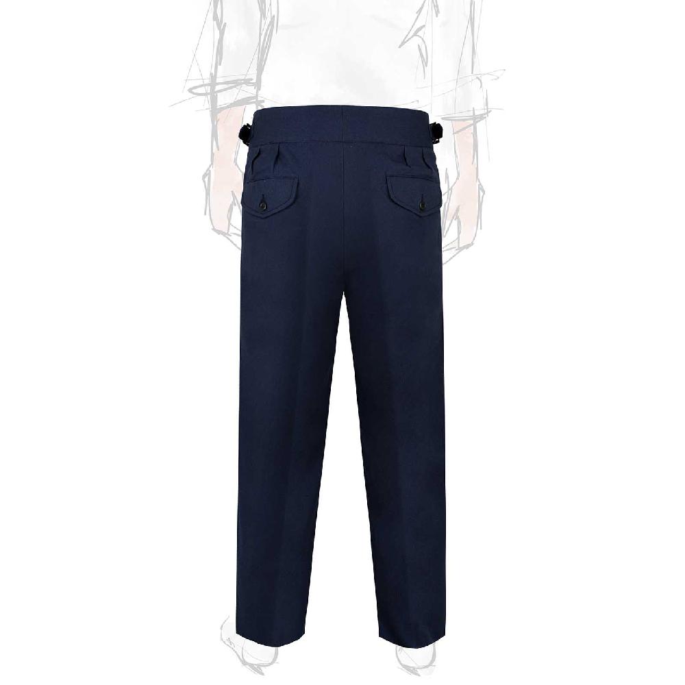 Rubinacci Vintage archive pantalone Manny in cotone blu Spedizione Gratuita