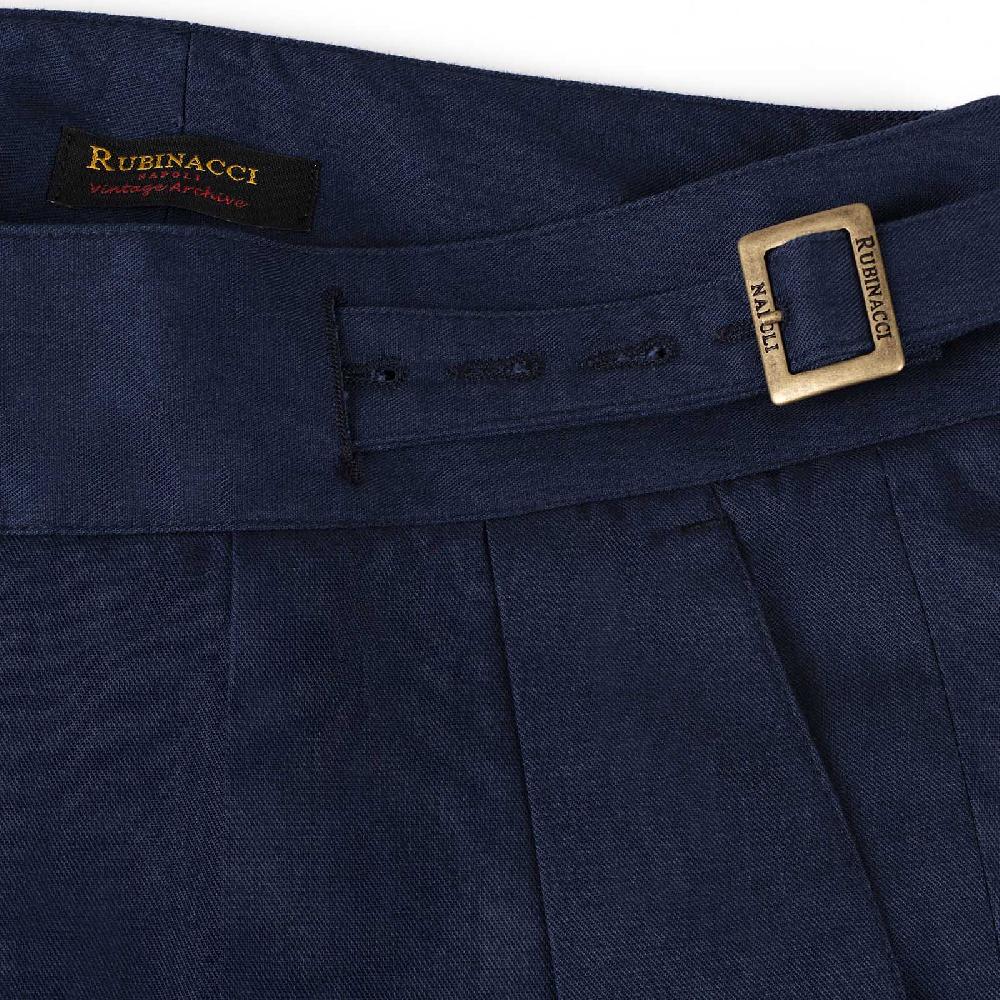 Rubinacci Vintage archive pantalone Manny in cotone blu Spedizione Gratuita