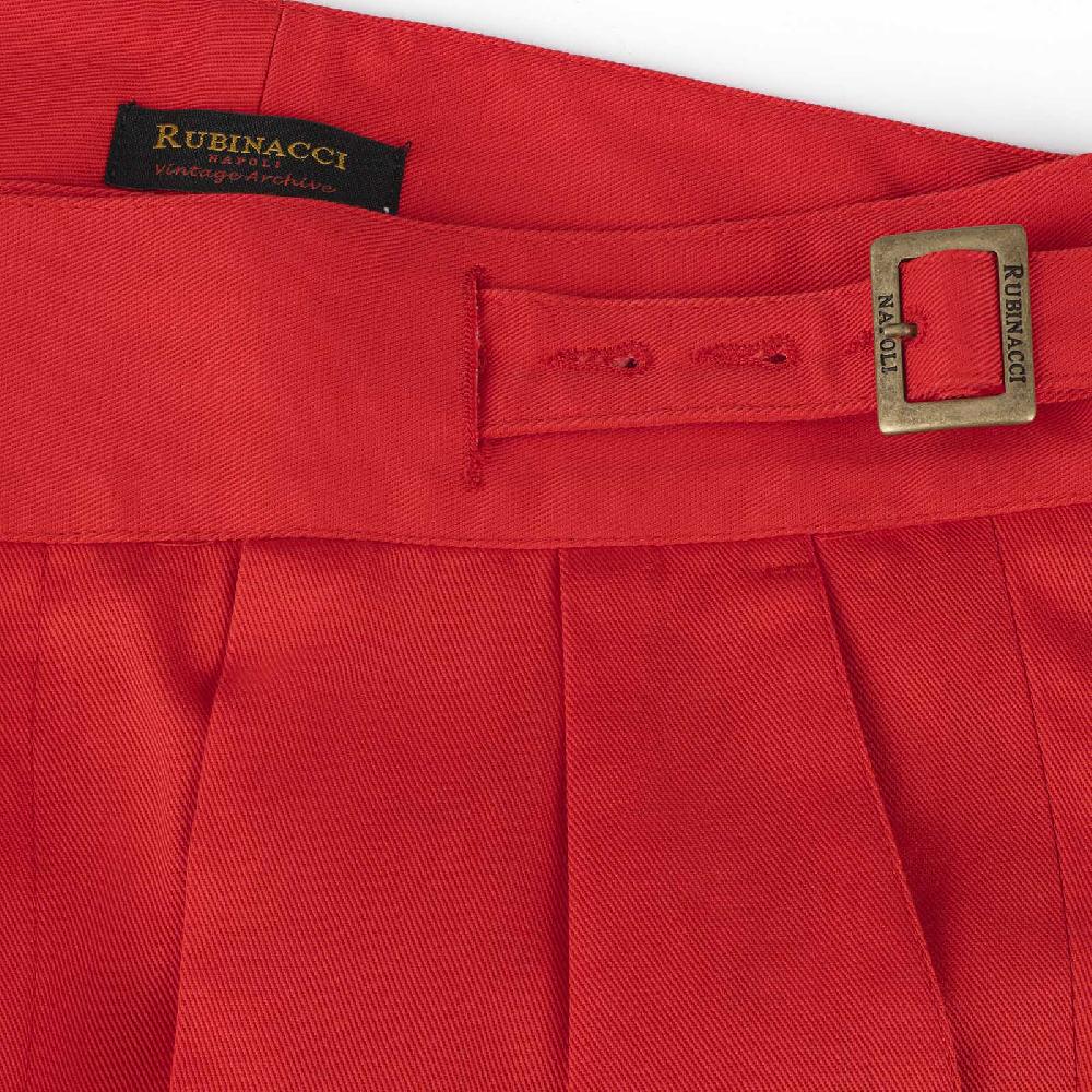 Rubinacci Vintage archive pantalone Manny in cotone rosso Soddisfazione Garantita