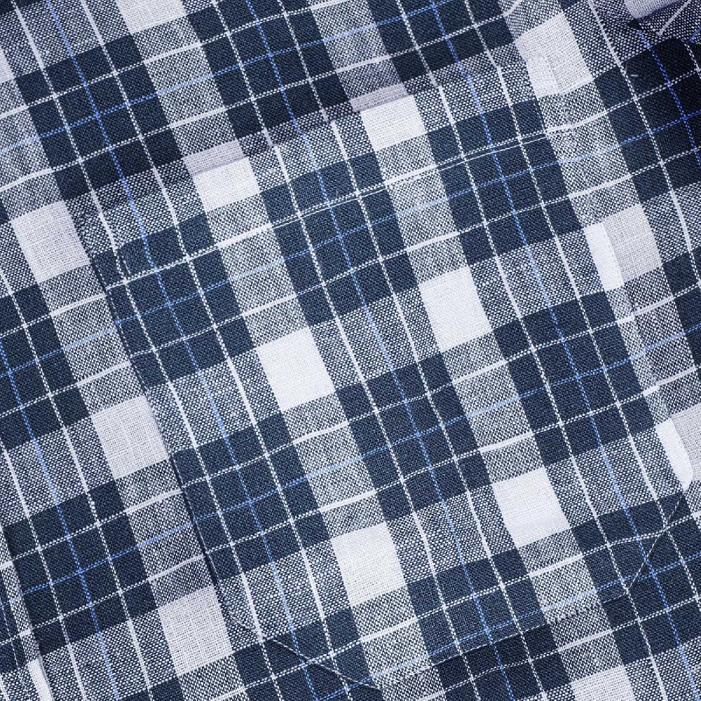 Rubinacci Vintage archive camicia in lino bianco e blu Fino Al -60%