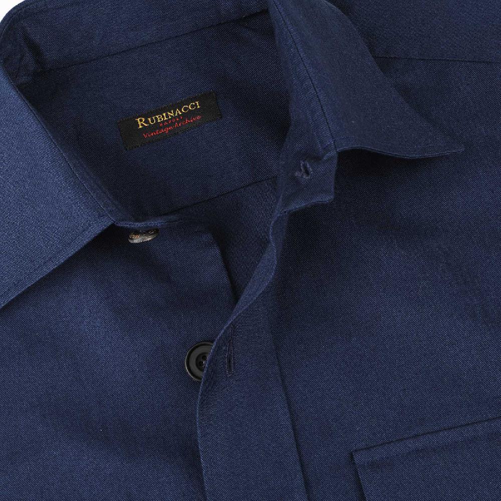 Rubinacci Vintage archive sahariana in cotone blu denim Presa