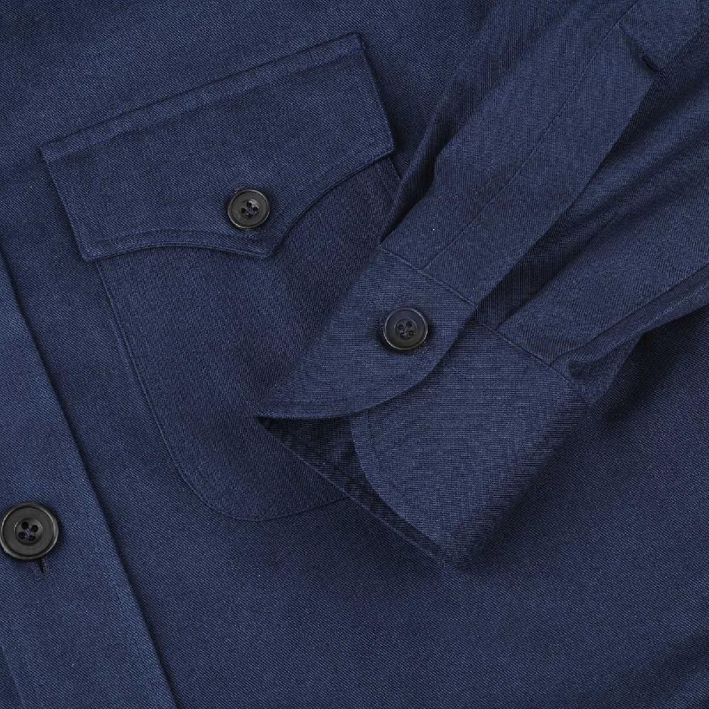 Rubinacci Vintage archive sahariana in cotone blu denim Presa