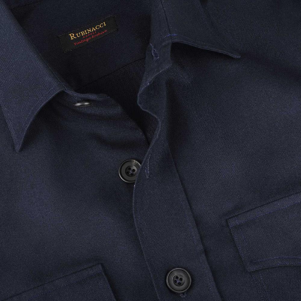 Rubinacci Vintage archive sahariana in cotone blu Sconto