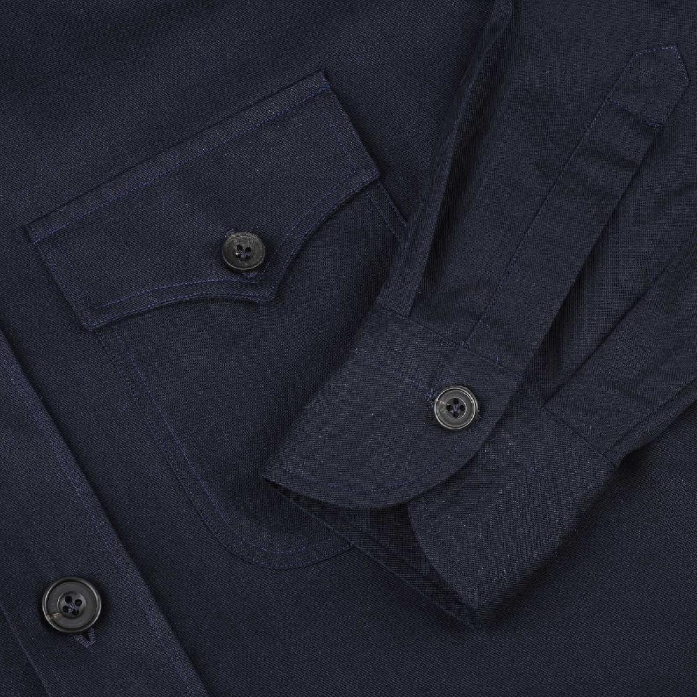 Rubinacci Vintage archive sahariana in cotone blu Sconto