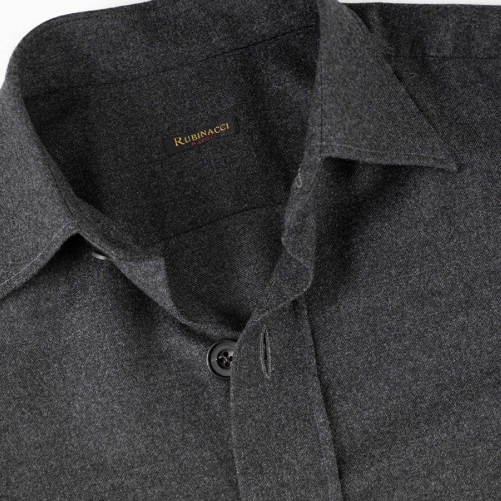 Rubinacci Overshirt in lana grigio In Saldo