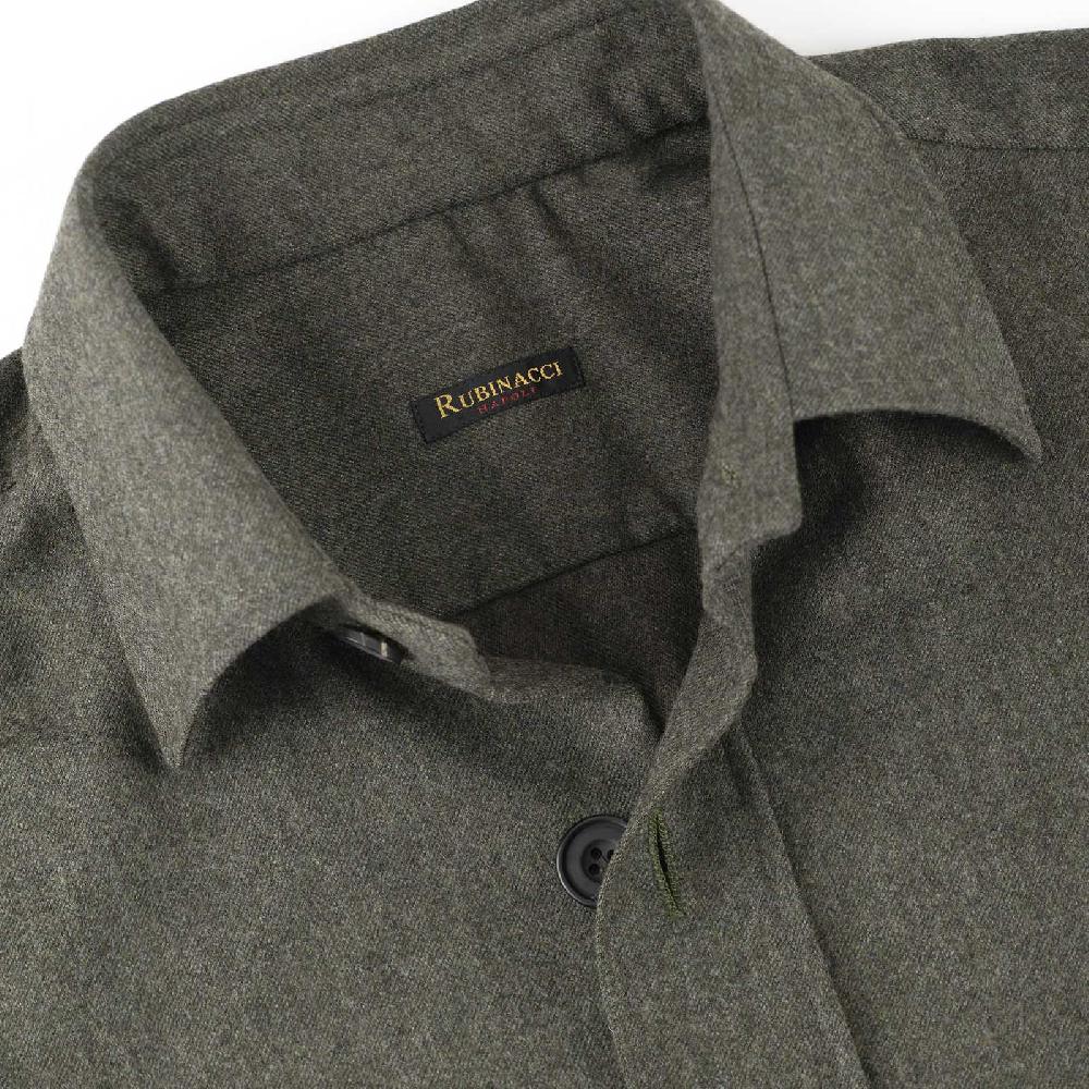 Rubinacci Overshirt in lana verde Moda