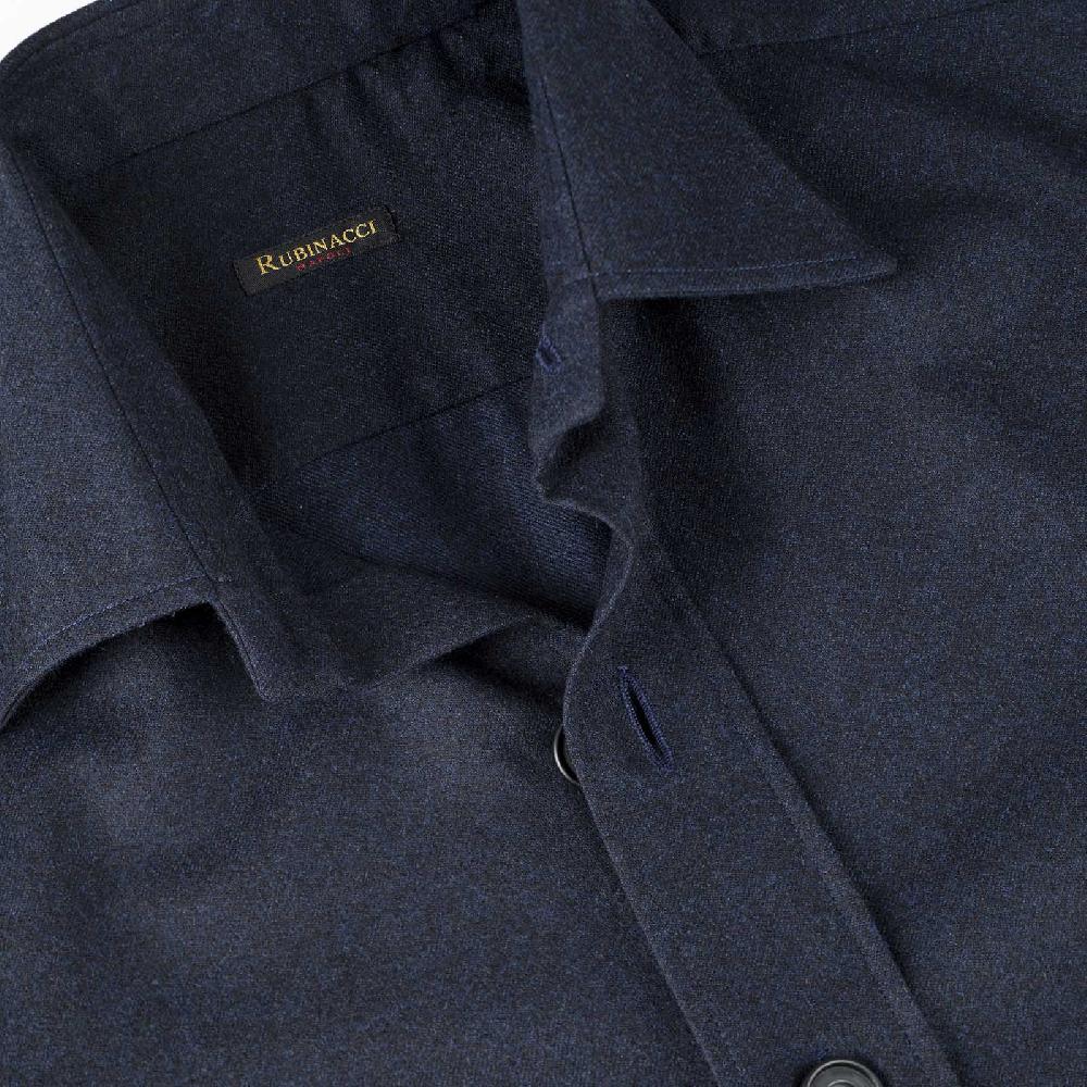 Rubinacci Overshirt in lana blu 2025