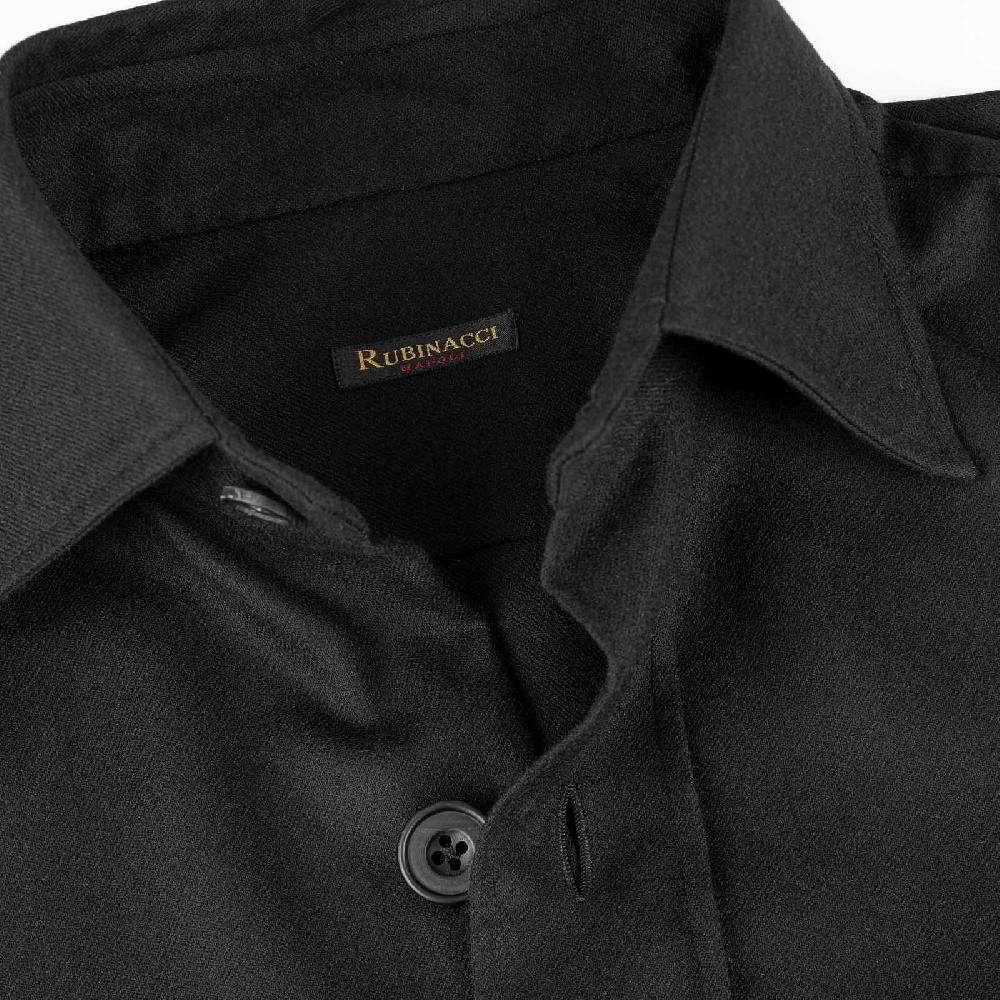 Rubinacci Overshirt in lana nero Italia