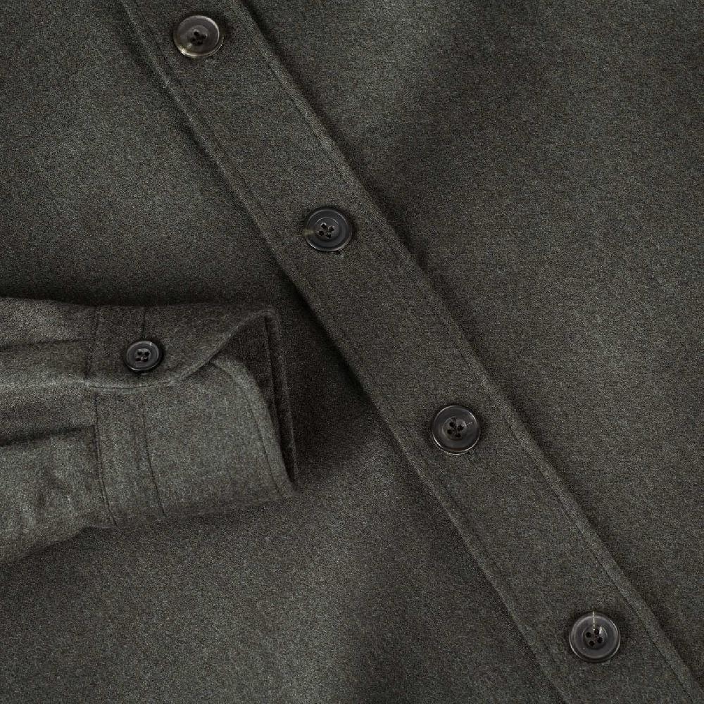 Rubinacci Overshirt in lana e seta verde In Linea