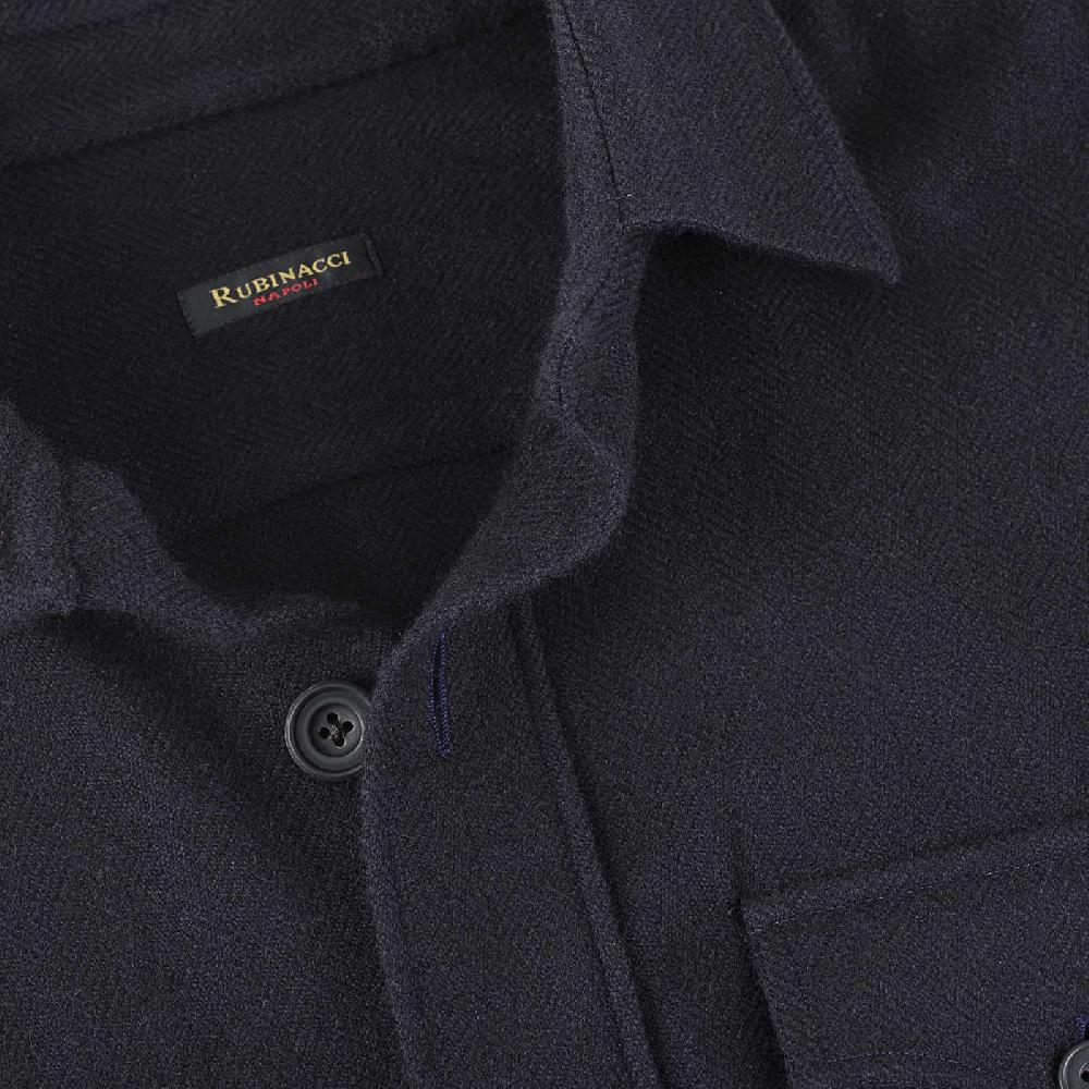 Rubinacci Sahariana in cashmere spigato blu Soddisfazione Garantita