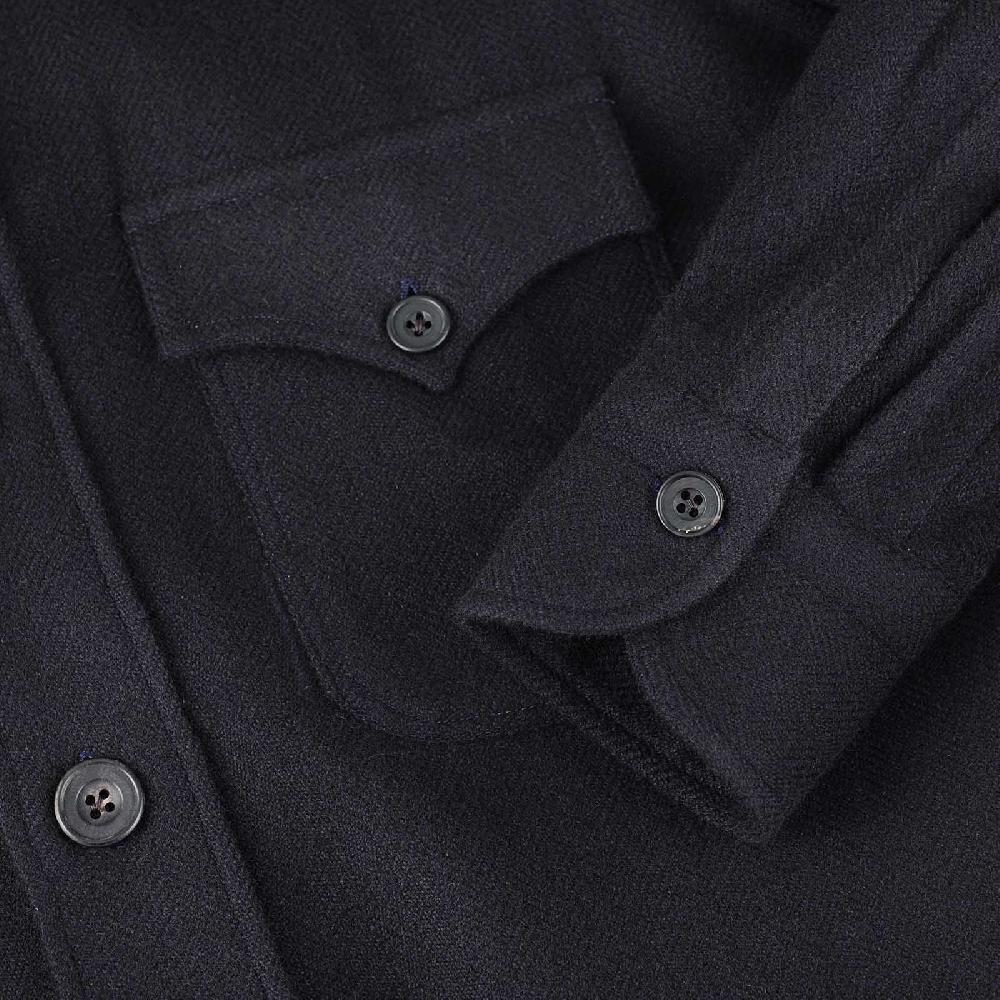 Rubinacci Sahariana in cashmere spigato blu Soddisfazione Garantita
