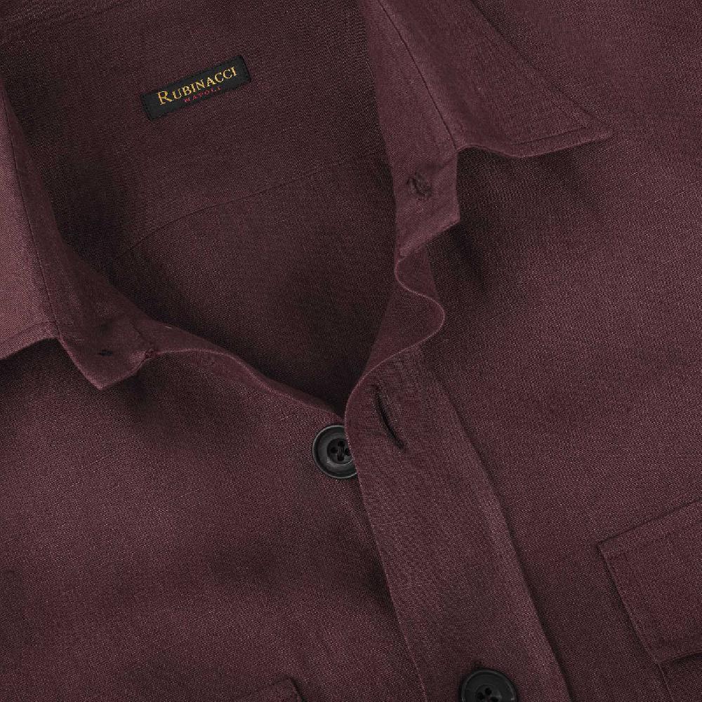 Rubinacci Sahariana in lino bordeaux Fino Al -60%