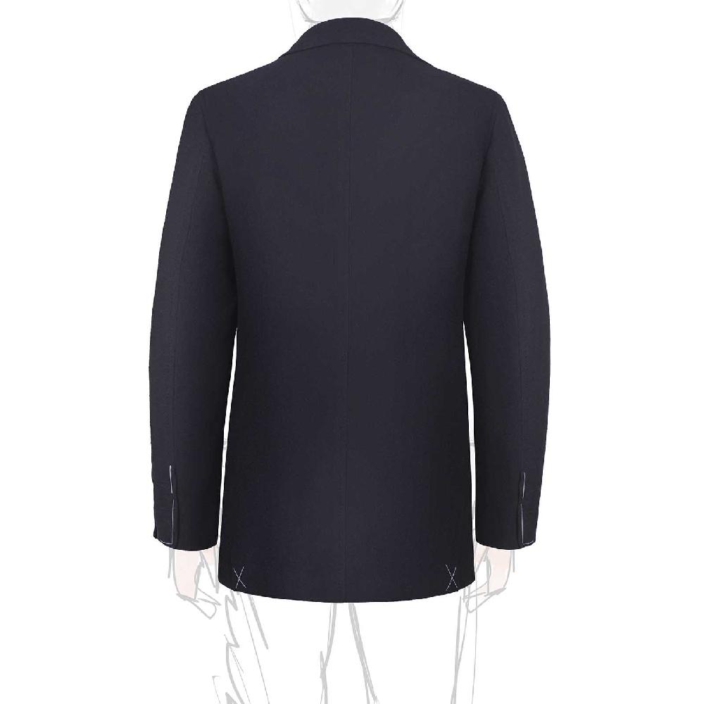 Rubinacci Giacca in cashmere spigato blu Saldi Di Fabbrica