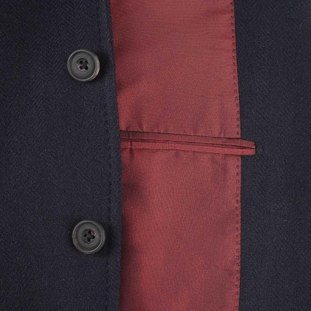 Rubinacci Giacca in cashmere spigato blu Saldi Di Fabbrica