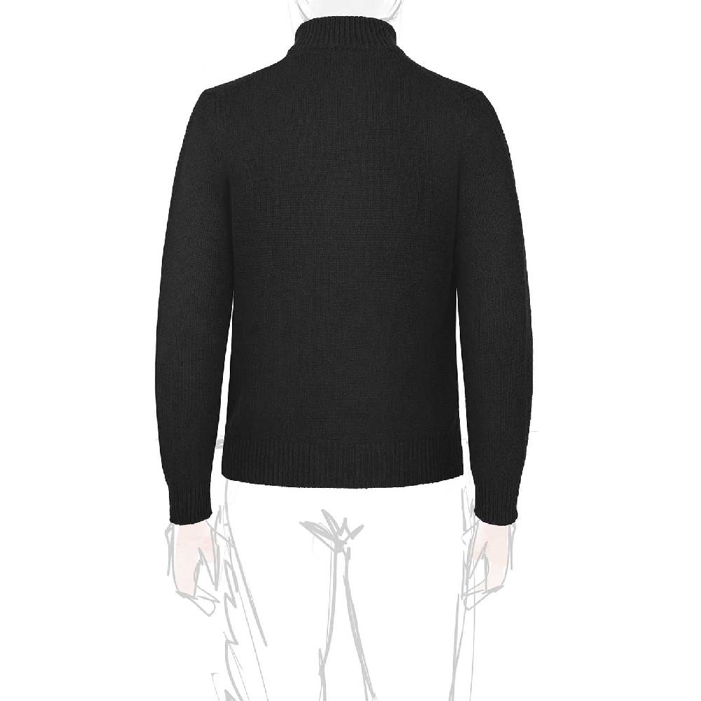 Rubinacci Pull zip in cashmere nero Qualità