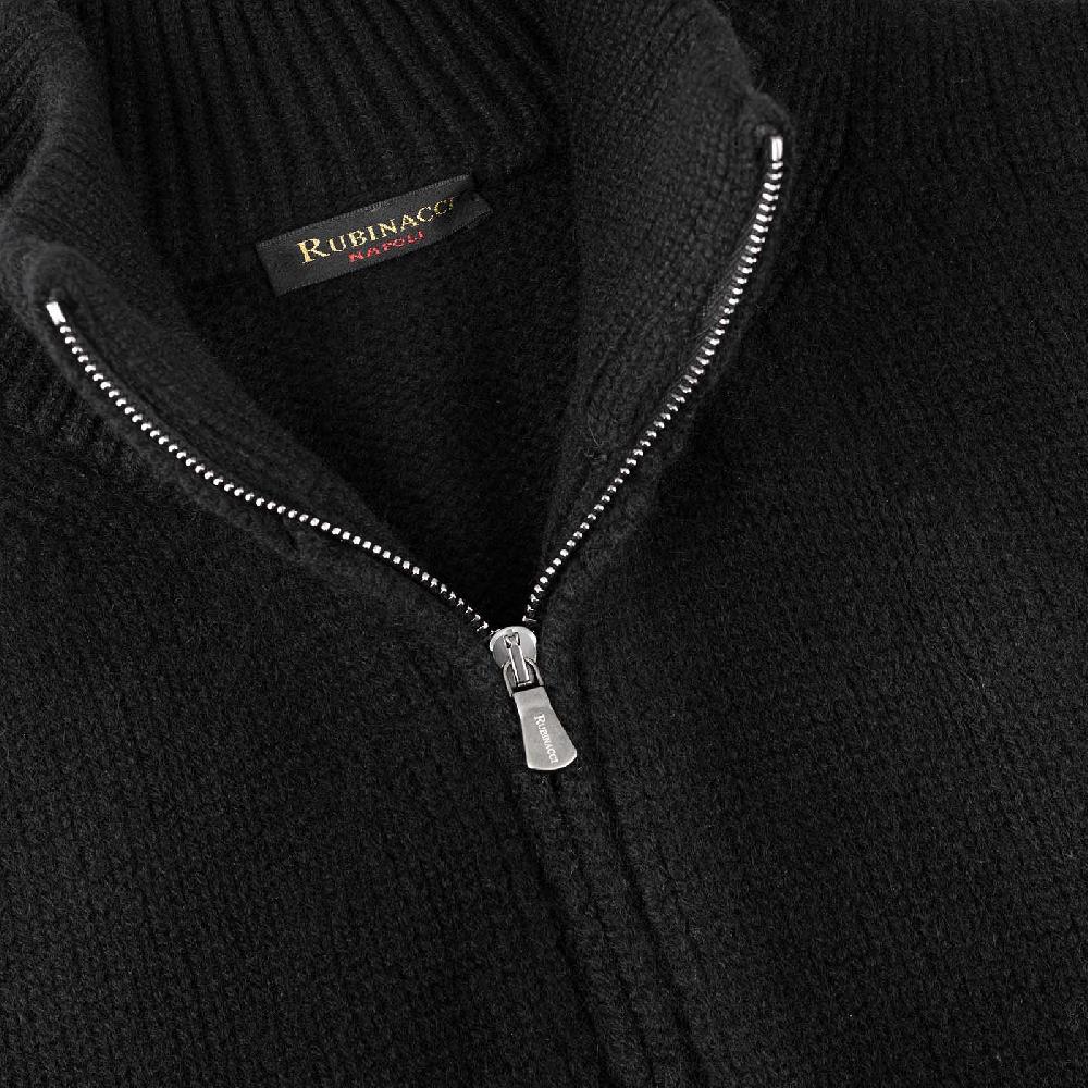 Rubinacci Pull zip in cashmere nero Qualità