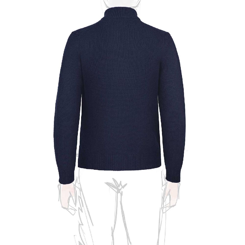 Rubinacci Pull zip in cashmere blu Vendita