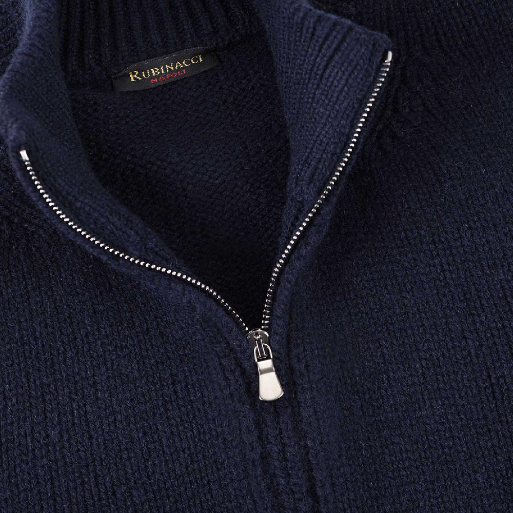 Rubinacci Pull zip in cashmere blu Vendita