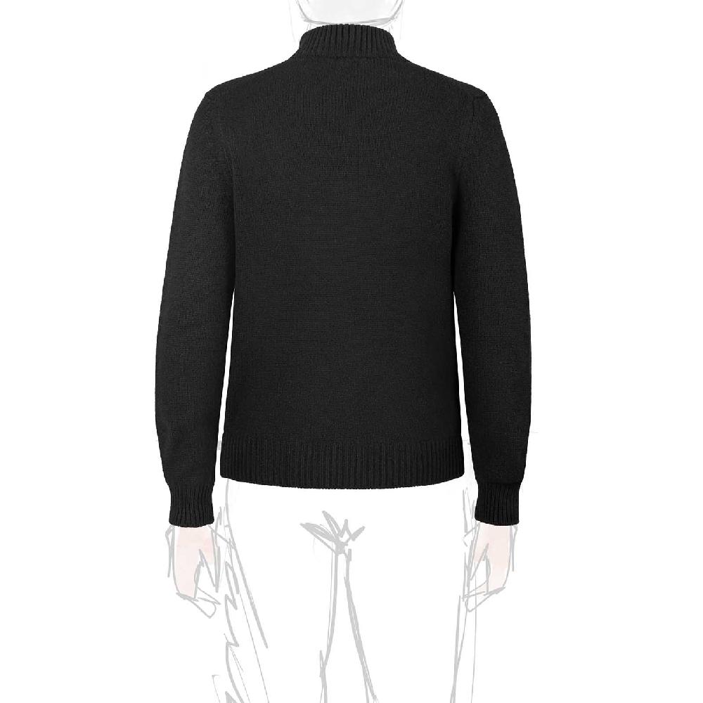 Rubinacci Pull mezza zip in cashmere nero Pezzi Unici