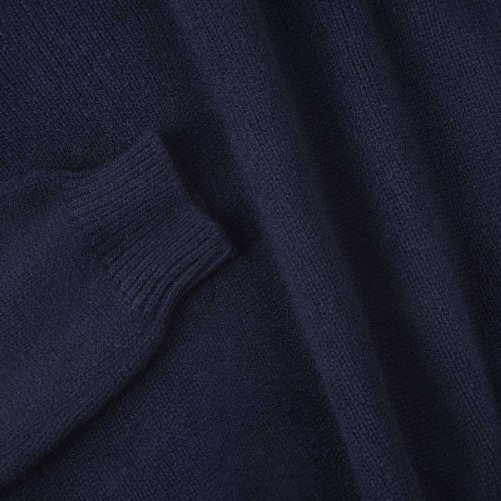 Rubinacci Pull mezza zip in cashmere blu Soddisfazione Garantita