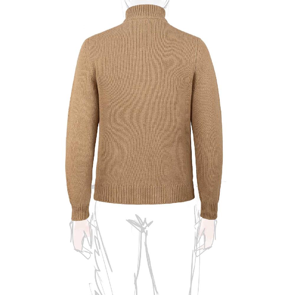 Rubinacci Pull mezza zip in cashmere rhum Qualità Garantita