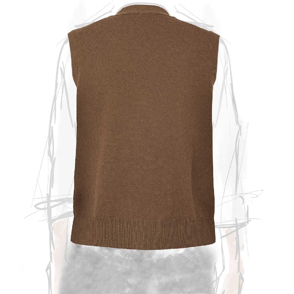 Rubinacci Gilet in cashmere nocciola Consegna Veloce
