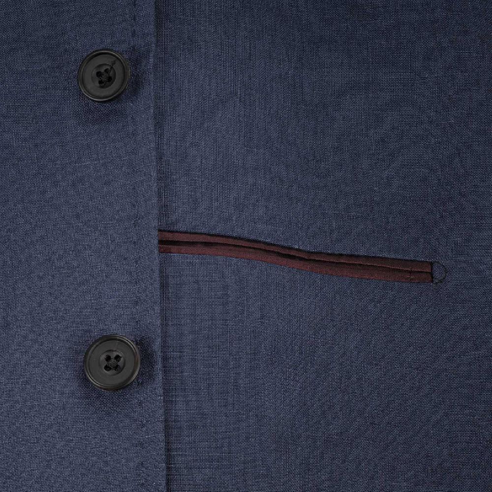 Rubinacci Giacca in lino blu Ritorno libero