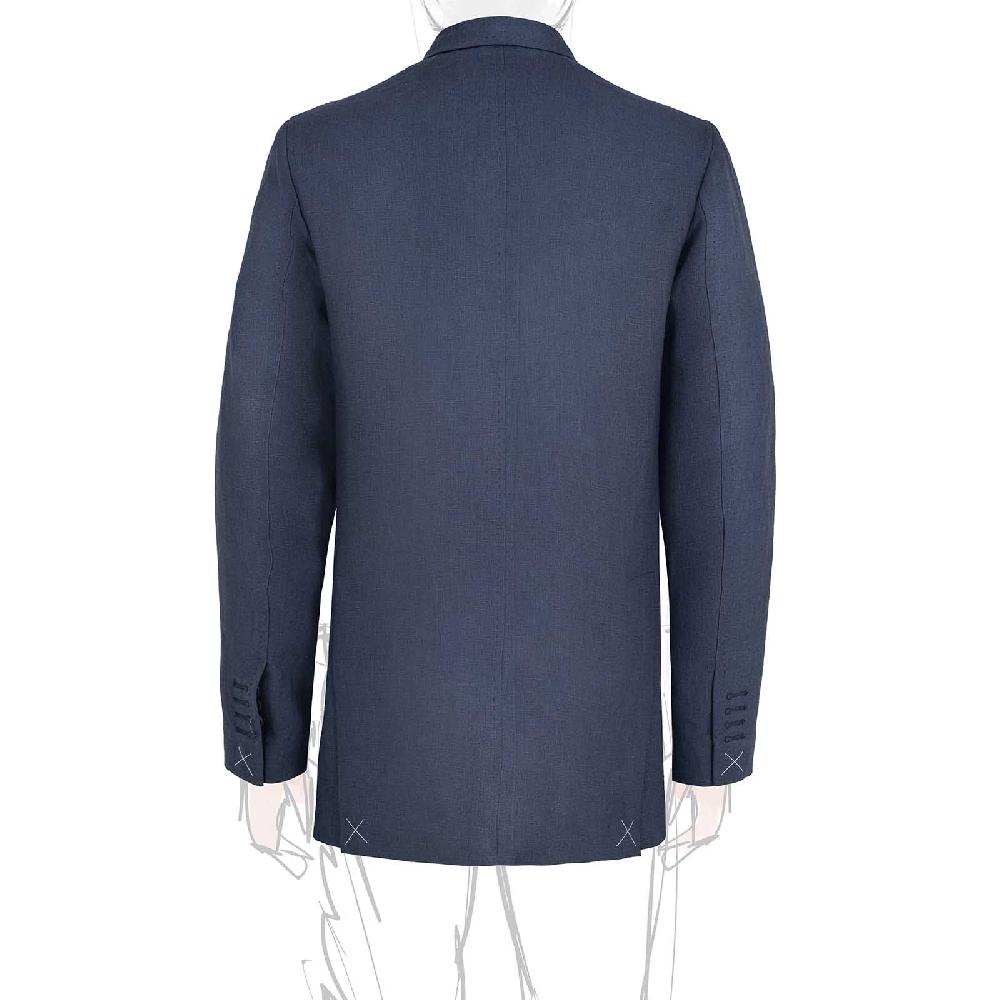 Rubinacci Giacca in lino blu Sottocosto