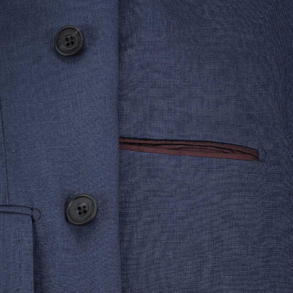 Rubinacci Giacca in lino blu Sottocosto