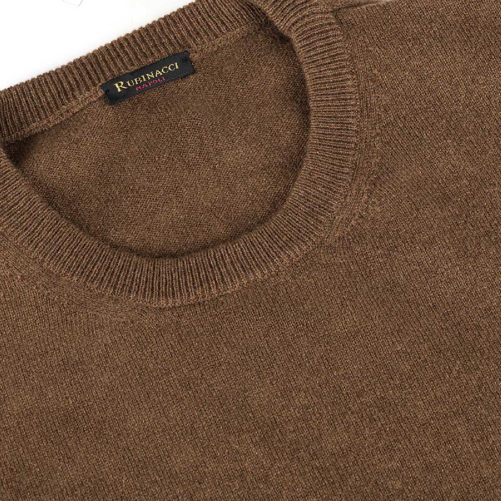 Rubinacci Girocollo in cashmere nocciola Offerta